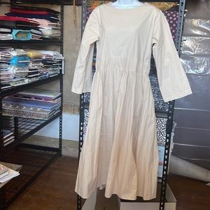 Miro Miro Cream Pleated Cotton Dress